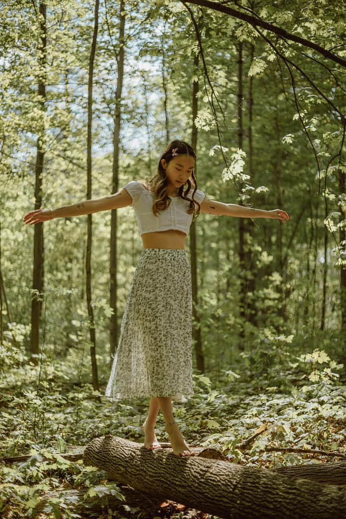 Girl reconnecting with nature and the Tao